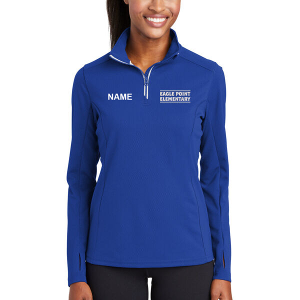 Sport-Tek® Ladies Sport-Wick® Textured 1/4-Zip Pullover - Embroidered Logo ** Add Name for $5! ** Thumbnail
