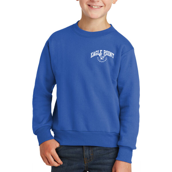 Port & Company Youth Core Fleece Crewneck Sweatshirt - Printed Logo Thumbnail