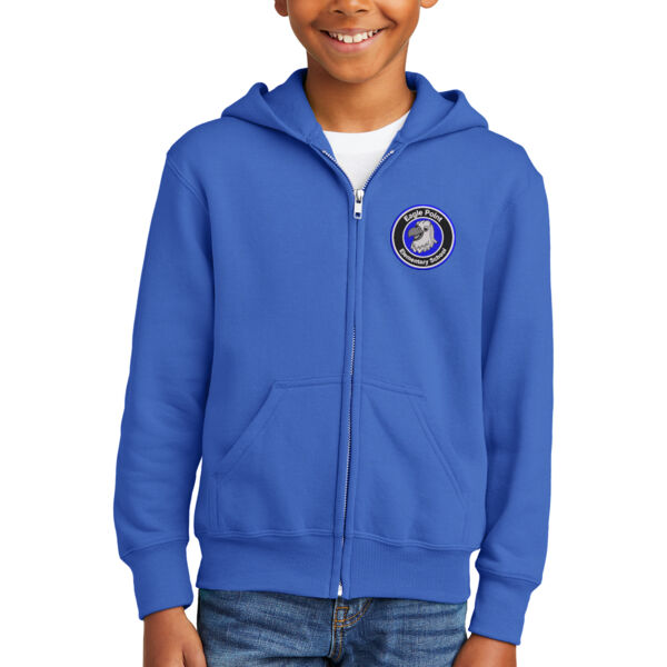 Port & Company Youth Core Fleece Full-Zip Hooded Sweatshirt - Embroidered Logo ** Add Name for $5! ** Thumbnail