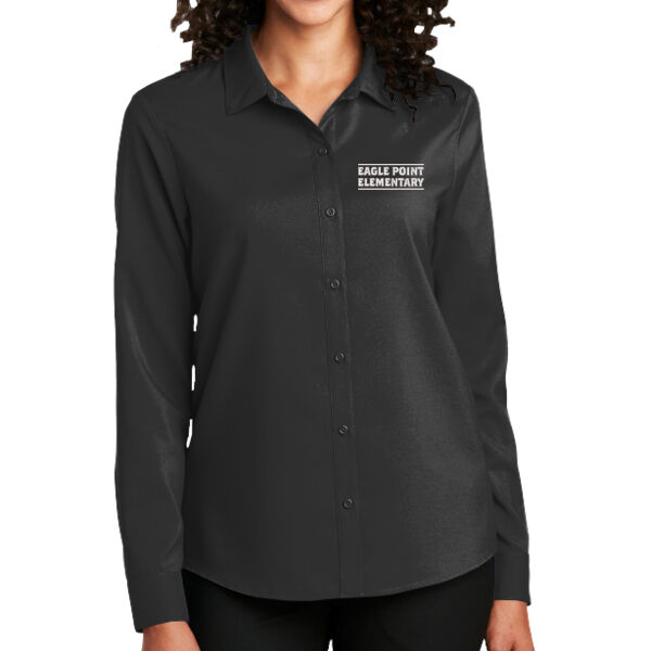 Port Authority Ladies Long Sleeve Performance Staff Shirt - Embroidered Logo Thumbnail