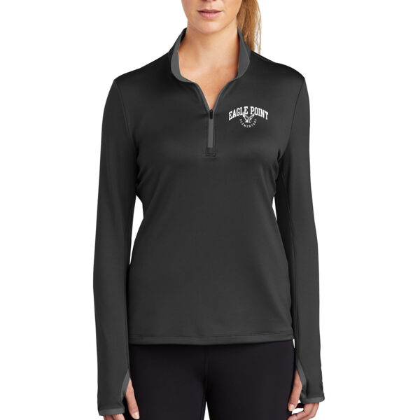 Nike Ladies Dri-FIT Stretch 1/2 Zip Cover Up - Printed Logo Thumbnail